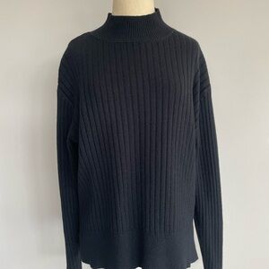 Black Ribbed Women's Sweater